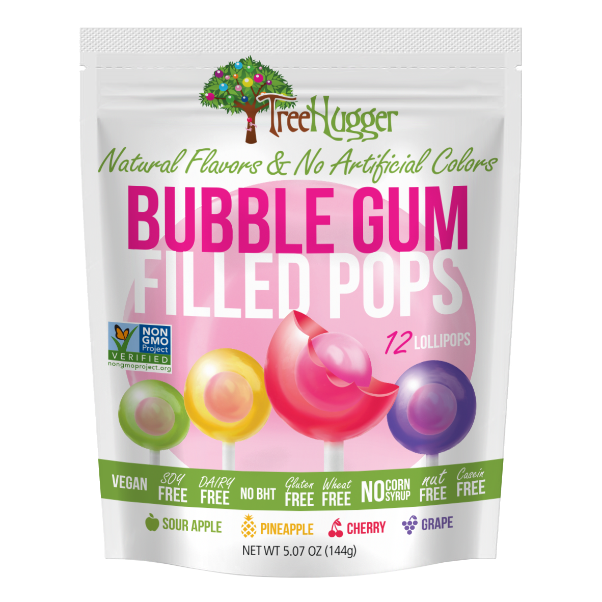 Tree Hugger Bubble Gum Filled Pops- ITEM 400311 (6 Bags) image 0