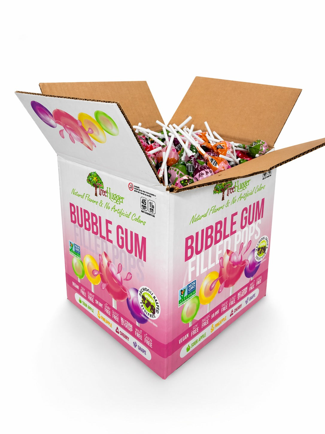 TREE HUGGER BUBBLE GUM FILLED POPS 10 LB (ABOUT 378 POPS) – Tree