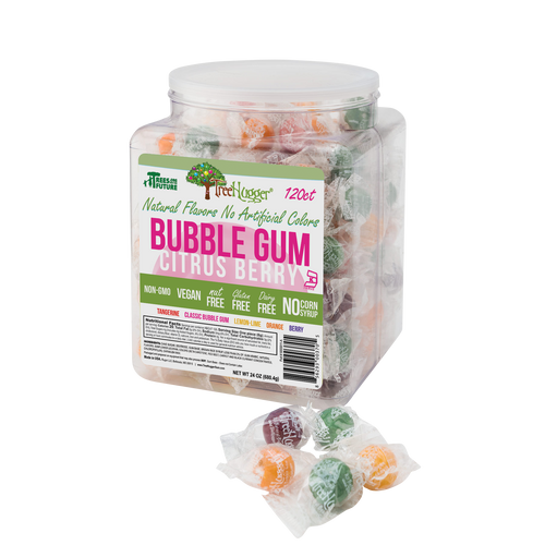 Tree Hugger Bubble Gum 120 Count Tubs Changemaker Citrus Berry Asst. - individually wrapped- ITEM 400436 image 0