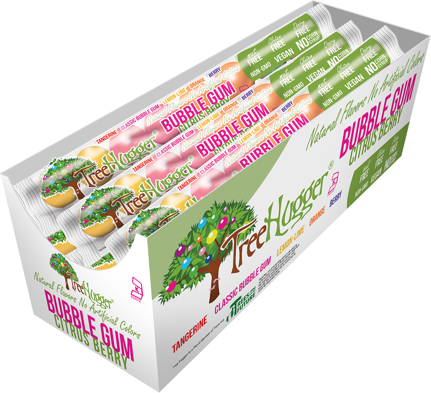 Tree Hugger Bubble Gum Citrus Berry 8 ct Tube- ITEM 400153 (12 Tubes) image 2