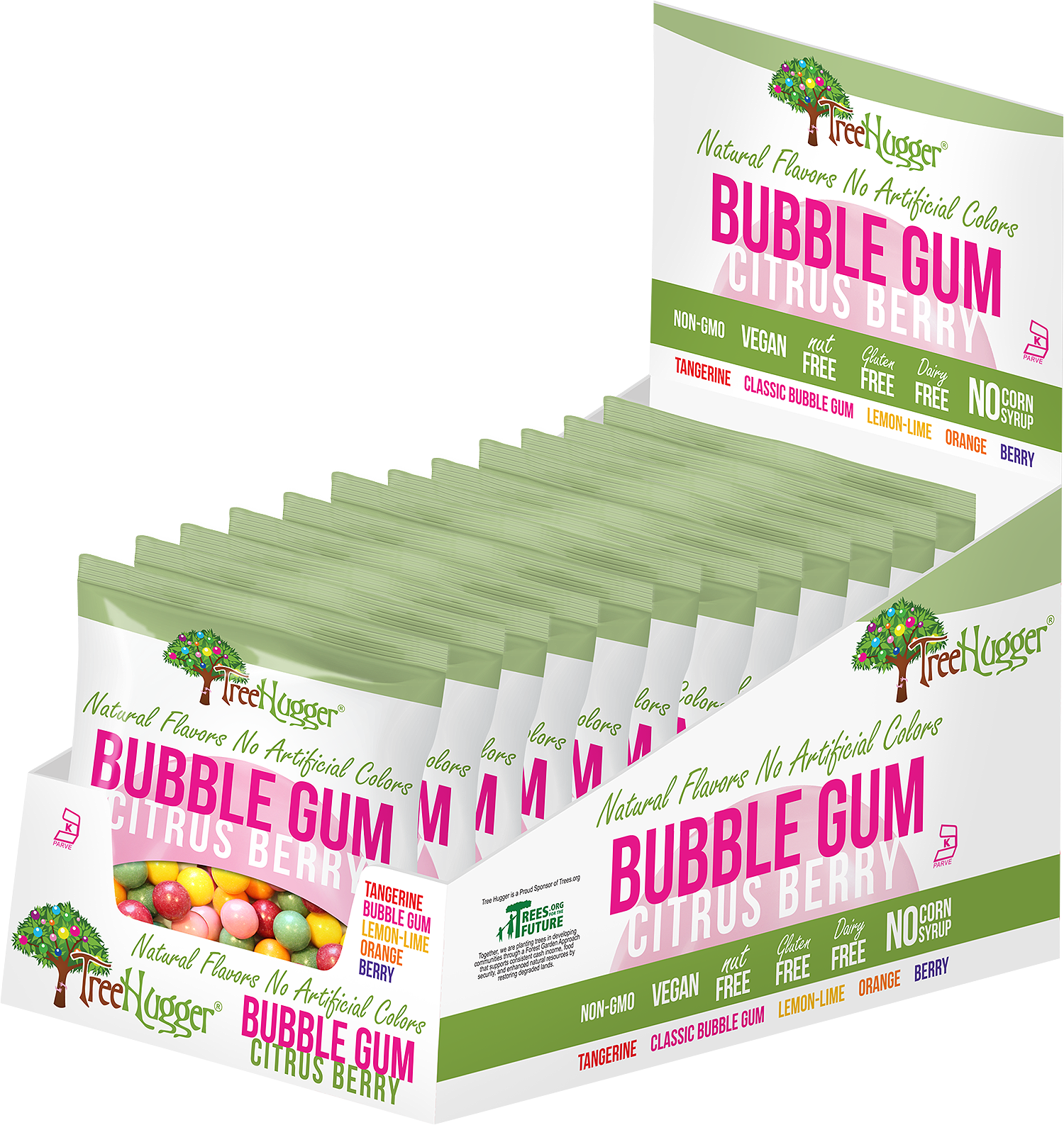 Tree Hugger Bubble Gum Citrus Berry 2 OZ Bag- ITEM 400151 (12 Bags) image 2
