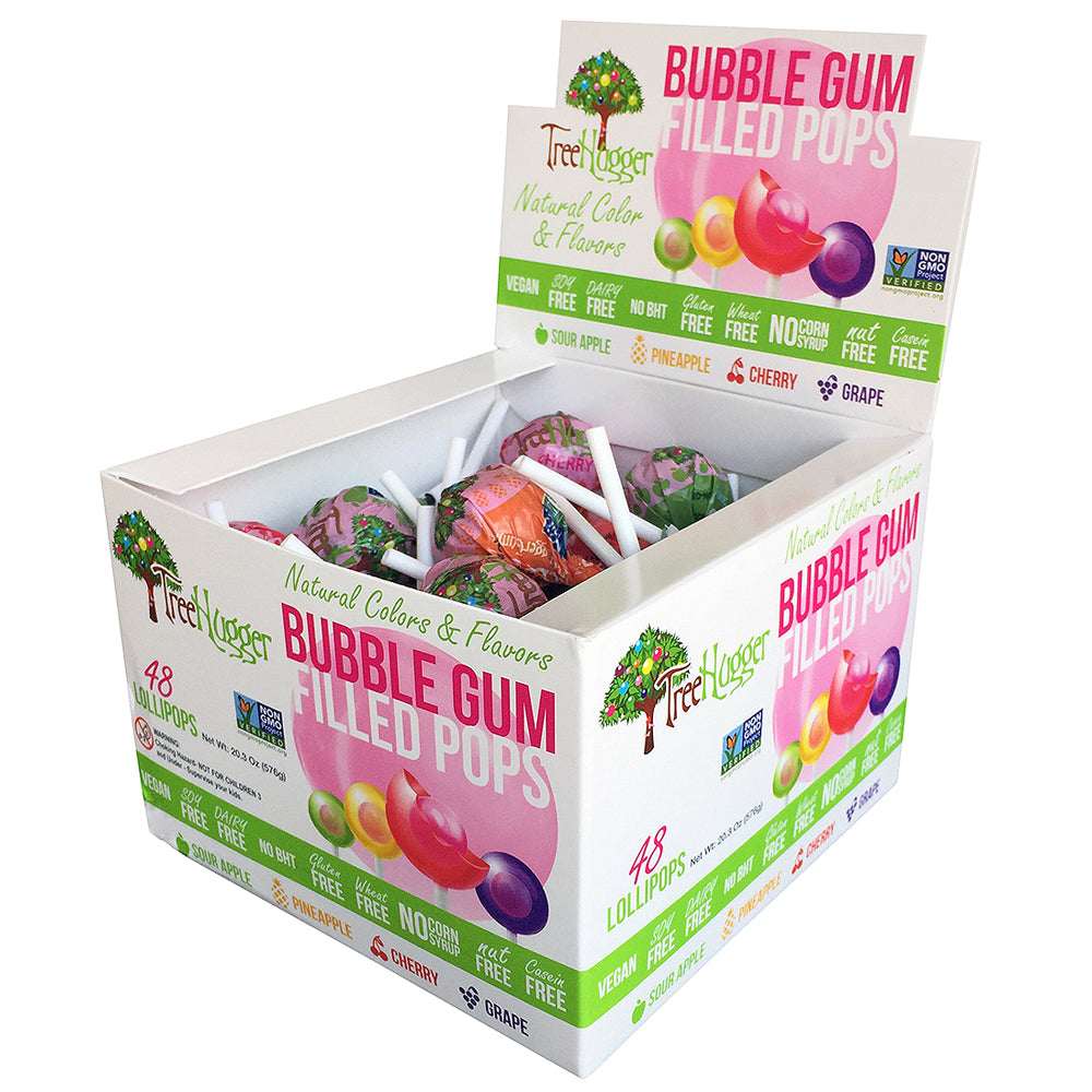Tree Hugger Bubble Gum Filled Pops 48 CT