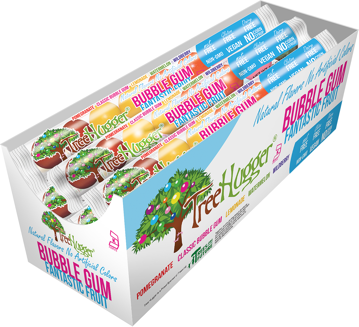 Tree Hugger Bubble Gum Fantastic Fruit 8 ct Tube- ITEM 400154 (12 Tubes) image 2