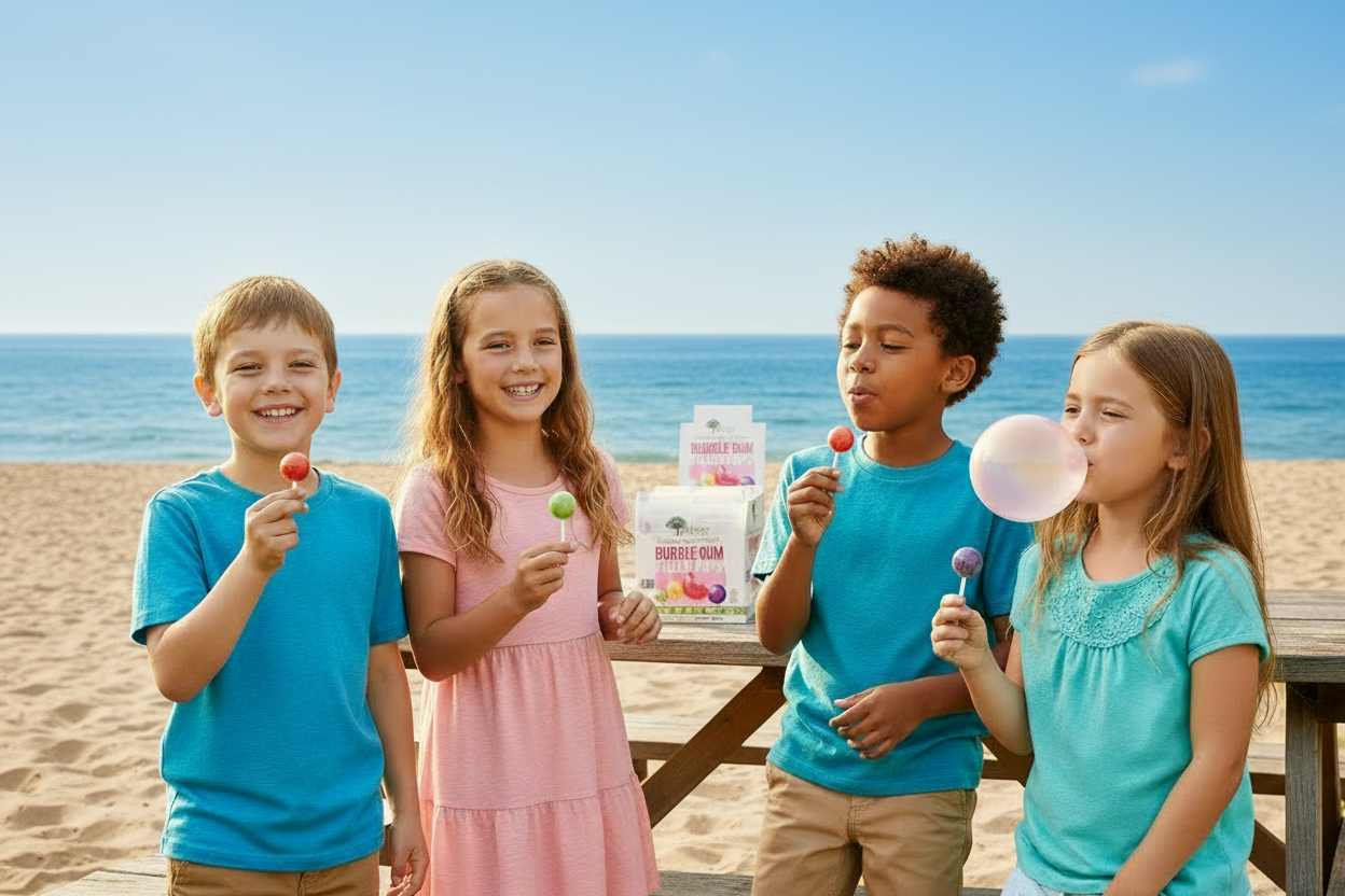 Tree Hugger Gum Pops - Kids on the Beach